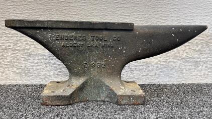 Enderes Tool Co. London Pattern Anvil, Serial E 352, Cast Steel, Approx. 24.5 lbs