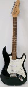 Black Stratocaster-Style Electric Guitar, SSS Pickups, Maple Neck, 21 Frets, Tremolo Bridge