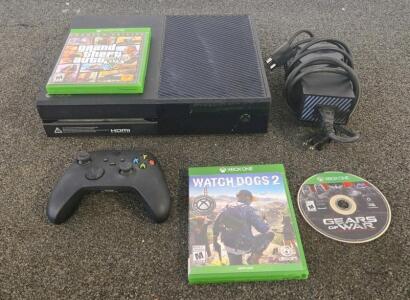 Microsoft Xbox One Console Bundle, 500GB, HDMI, Controller, Power Supply, GTA V, Watch Dogs 2, Gears of War