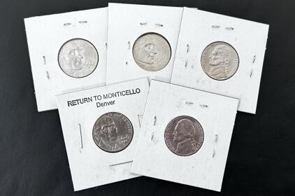 Jefferson Nickel Collection, Westward Journey Series, 2004&ndash;2006 Denver, 5 Designs