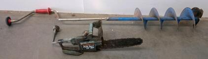 Remington 10" Electric Pole Saw Head RM1015P & Manual 8" Hand Ice Auger, No Poles Included
