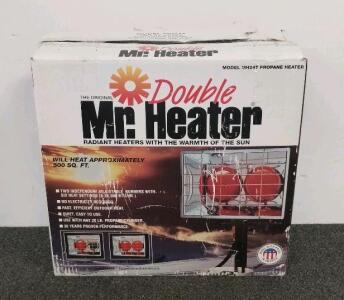 Mr. Heater Double Portable Propane Radiant Heater MH24T, 28,000 BTU, For 20 lb Cylinder, 500 Sq. Ft.