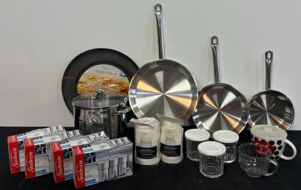 Comprehensive Kitchenware Set: Amazon Commercial Cookware, Mainstays Bakeware, Sunbeam Filters