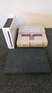 PlayStation 2 Slim SCPH-70001, Nintendo Wii RVL-001, Super Nintendo SNES Consoles, Tested Untested