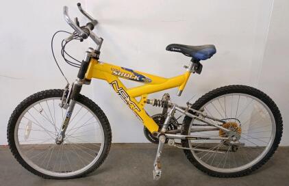 NEXT Ultra Shock Full Suspension 26" Mountain Bike, Shimano 21-Speed, Steel Frame, Velo Seat