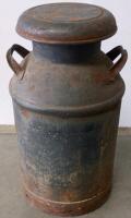 Antique Steel 10-Gallon Milk Can with Domed Lid, ca. 1920s-1950s, Arched Handles - 3