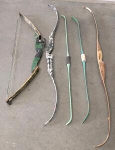 Bear Archery Recurve Bow, Serial HC-226954, Take-down Design, Includes Additional Limbs