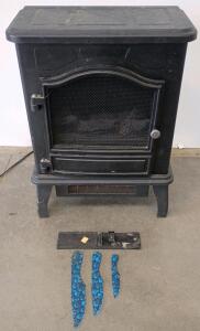 Twin Star CFI-470-12 Electric Fireplace Stove, 1500W, Black & (3) Throwing Knives Set, SN AS-89444-J