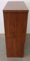 Medium Brown Wooden Cabinet With Metal Handles And Ribbed Side Table - 6