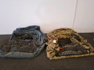 Outcast Gunnison Inflatable Camo And Blue Float Tubes, Mesh Aprons, 300 lb Capacity, 48" Length