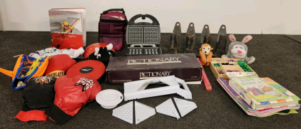 Mandolin Slicer With Accessories, Waffle Maker (Tested), Board Games, & Everlast Training Boxing Gloves With Focus Pad Red/Black Set