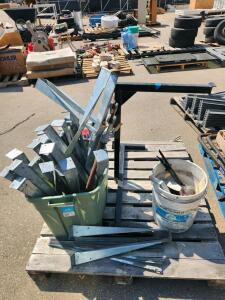 Heavy-Duty Galvanized Steel Post Anchors, Mounting Brackets, Assorted Sizes - 22+ pcs