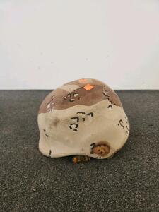 PASGT Kevlar Helmet, 6-Color Desert Camouflage Cover, U.S. Military, Web Liner, Chinstrap