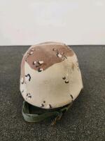 PASGT Kevlar Helmet, 6-Color Desert Camouflage Cover, U.S. Military, Web Liner, Chinstrap - 2