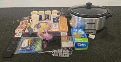 Hamilton Beach 6-Quart Programmable Slow Cooker with Digital Timer & Misc Household Items Lot