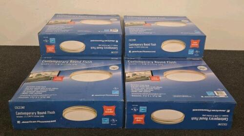 6 American Fluorescent CSC22NT Ceiling Light Fixture, 22W T9 Circline Lamp, Nickel Finish