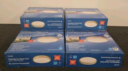 6 American Fluorescent CSC22NT Ceiling Light Fixture, 22W T9 Circline Lamp, Nickel Finish