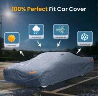 New Hurrventer 14" RV Ventilation Fan With Built-In Rain Shield, Remote Control, 10-Speed, 1,000 CFM. All-Weather Car Cover Bundle With Glass Screen Protector, 36In Double Door Track, And Volleyball Spike Trainer - 3