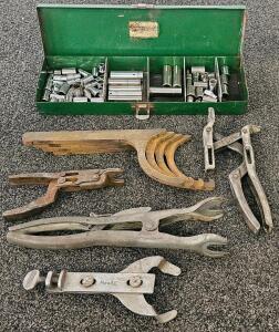 Vintage Mixed Automotive Hand Tools Lot &ndash; Sockets, Specialty Wrenches, Green Metal Case, 35+ Pieces