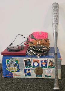 Hunter 44" Baseball Fan Ceiling Fan, Model 21841, 4 Bat Blades, Glove & Ball Light, Reversible Motor, Three Baseball Gloves, Stethoscope, Aluminum Baseball Bat, And More