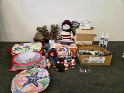 Mixed Lot of 11+ Hand Tools, Intex Twin Classic Downy Air Mattress, & Christmas Decor