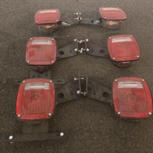 Universal LED Rear Tail Light Assemblies for ATV/UTV with Brackets and Wiring Harness