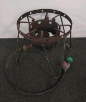 2 Outdoor Propane Gas Burner Stoves, Steel 16" Frame, Regulator & Hose, 65,000 BTU Each - 2
