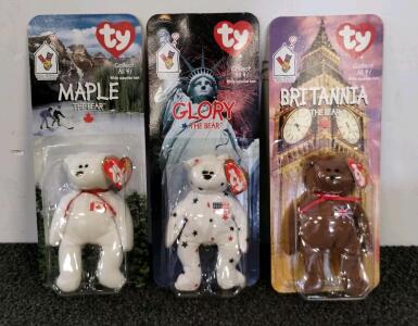 Ty Beanie Babies McDonald's International Bears Set: Maple, Glory, Britannia &ndash; Sealed