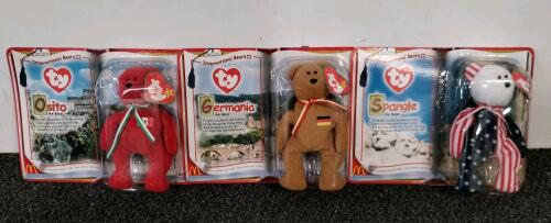 Ty Teenie Beanie Babies International Bears II Set Osito Germania Spangle 2000 McDonald's Promo