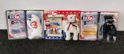 Teenie Beanie Babies McDonald&rsquo;s Legends Set &ndash; Chilly, Libearty, The End, Sealed Packaged