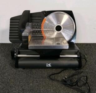 Kalorik 1A-FS223Q 7.5" Household Food Slicer, 180W Motor, Adjustable Thickness (powers on)