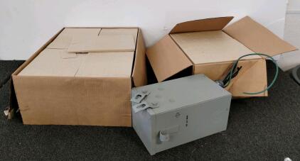 5kVA Acme Transformer T-1-53044-S 1-Phase 120/240V + 40 White Duplex & Toggle Wall Plate Covers