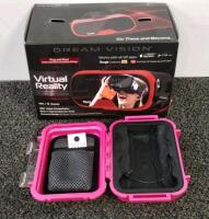 Sports Collectibles Bundle: Starting Lineup MLB, NFL Headliners Figures, Dream Vision VR, Pink Hard Case - 4