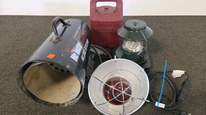 Mr. Heater 40,000 BTU Construction Heater, Coleman Propane Lantern With Case, Infrared Lamp