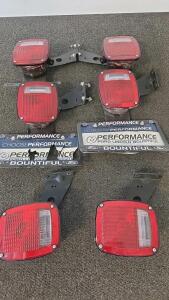 (18) Square Trailer Tail Light Assemblies, 12V Incandescent Bulbs, Red Lens
