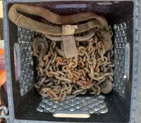 Assorted Hand Tools, Heavy Chains, Ratchet Straps, 5-Gal Fuel Can, Pallet Lot - 8