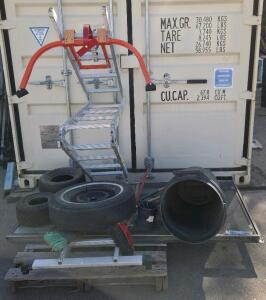 KRAUSE Multimatic Aluminum Multi-Purpose Ladder W/ Whitewall 5-Lug Wheel & Tire +2 Utility Tires