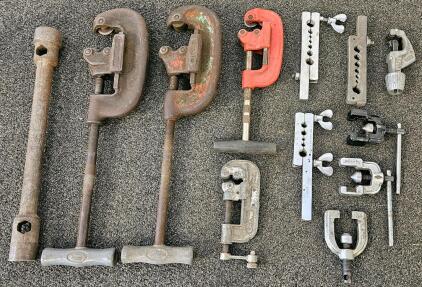 Set of Ridgid & Imperial Eastman Pipe Cutters, Flaring Tools, Flare Bars, Manual USA-Made