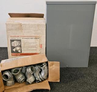 Honeywell D80B 1003 4" Automatic Vent Damper, Circle AW NEMA 3R Panel, Conduit Fittings