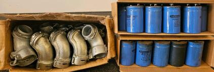 National Powercap Type 85D 15,000uF 25VDC Electrolytic Capacitors, Dual Stud Terminals, Lot 82Y75-8034. Kindorf 3/4" EMT Steel Elbows