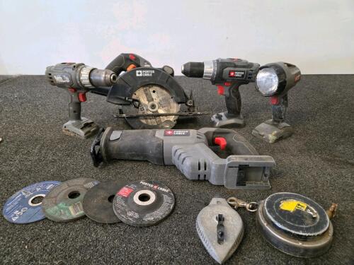 Porter Cable 18V Cordless Power Tool Set - Drills, Saws, Accessories (Used) (unable to test)