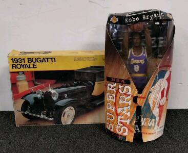 1931 Bugatti Royale 1/24 Scale Model Kit Testors Italeri #832 & Kobe Bryant NBA Superstars 12" Figure