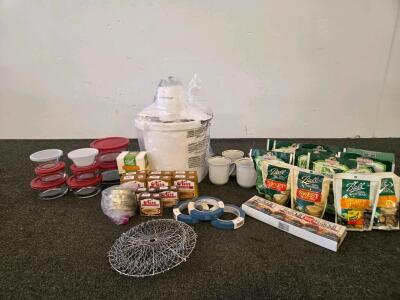 Hamilton Beach 4 Qt Ice Cream Maker(Tested), Kerr & Ball Canning Lids, Pickle Mix, Glass Containers, Accessories Kit, 4 coffee mugs