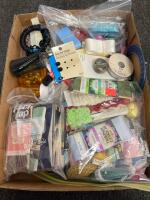 Large Mixed Lot Sewing Notions, Trims, Ribbons, Scissors, 70+ Items, Storage Boxes - 3