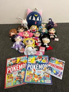 Anime Plush Lot (Sailor Moon, Vampire Knight) with Pok&eacute;mon Collector&rsquo;s Magazines, Tags, 2022&ndash;2023
