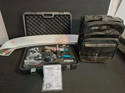 Cordless Hydraulic Crimping Tool Set, 18V Li-Ion, 4.0Ah Batteries, 16&ndash;400 mm&sup2; Dies, Brushless Motor,( unable to test) carry on luggage bumper. ( 3 packages)