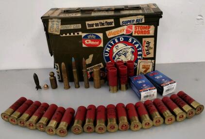 Federal 12ga 00 Buckshot, CCI Quiet-22 .22LR Ammo, Steel Ammo Can & Collectible Rounds