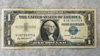 1957 & 1957B $1 Silver Certificate Pair, Blue Seals, US Treasury, Circulated, Consecutive Serial Numbers - 4