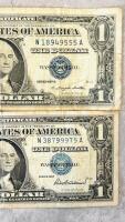 1957 & 1957B $1 Silver Certificate Pair, Blue Seals, US Treasury, Circulated, Consecutive Serial Numbers - 5