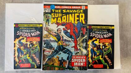 Amazing Spider-Man Pocket Book (1977, Issues 1-6, B&W, Marvel) & Savage Sub-Mariner #69 (1974, Spider-Man)